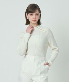ANAYI / アナイ ニット・セーター | メリノウール釦ハイネックプルオーバー