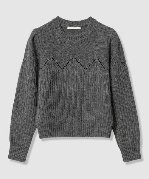 ANAYI / アナイ ニット・セーター | ローゲージアイレットクルー プルオーバー(charcoal grey (94))