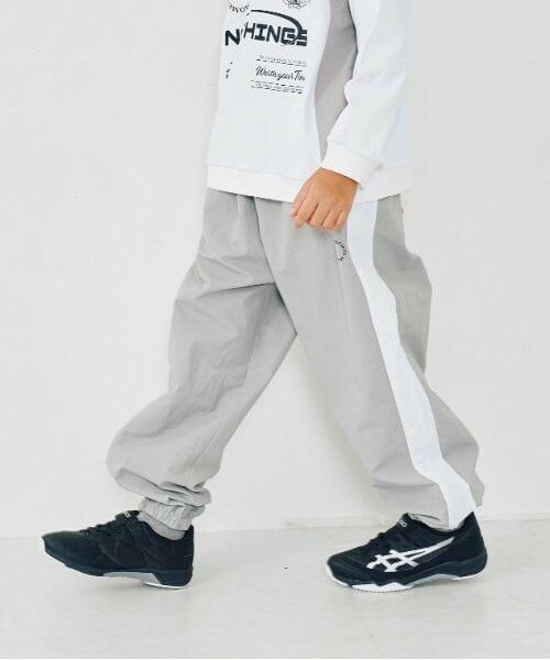 and D.petitmain / アンドディー. プティマイン その他パンツ | 【セットアップ対応可】ライン入りナイロントラックパンツ（グレー）