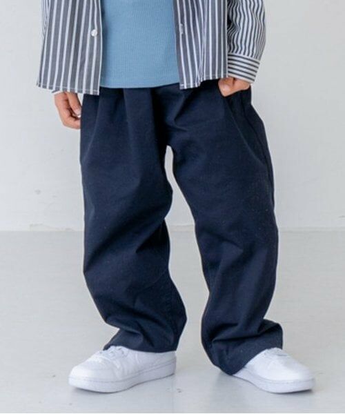 and D.petitmain / アンドディー. プティマイン その他パンツ | ストレッチチノボリュームパンツ（紺）