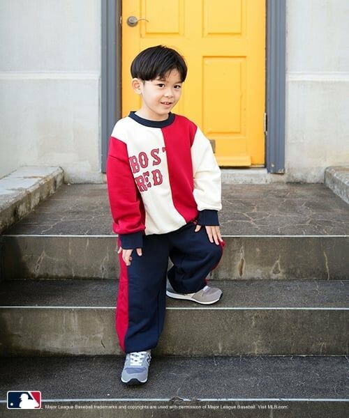 and D.petitmain / アンドディー. プティマイン その他パンツ | 【MLB】サイド切替裏毛パンツ（紺）