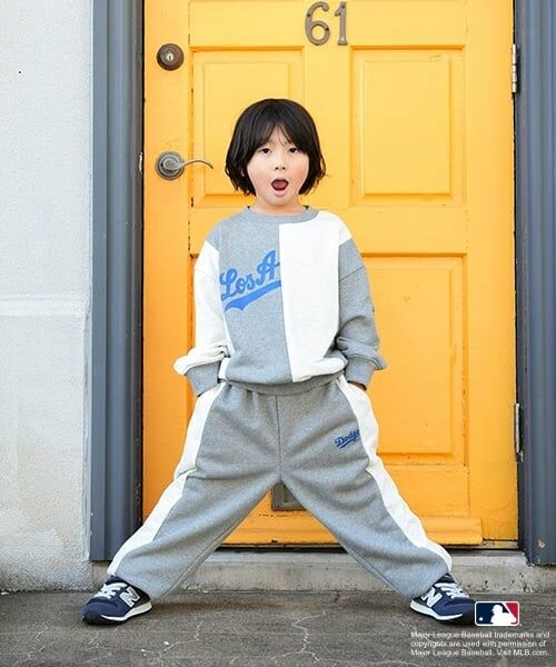 and D.petitmain / アンドディー. プティマイン その他パンツ | 【MLB】サイド切替裏毛パンツ（トップ グレー）