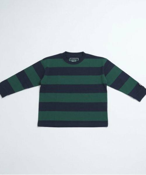 and D.petitmain / アンドディー. プティマイン Tシャツ | 【365D.】ボーダー袖リブワイドロンT（紺）