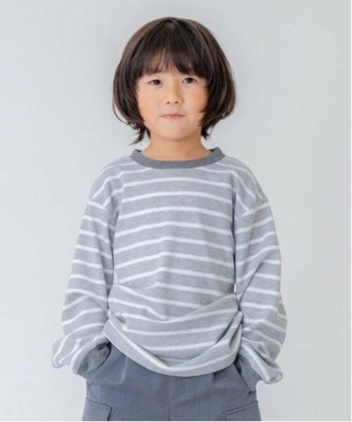 and D.petitmain / アンドディー. プティマイン Tシャツ | 【365D.】ワッフルワイドロンT（トップ グレー）