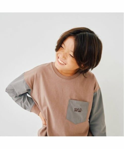 and D.petitmain / アンドディー. プティマイン Tシャツ | 袖ポケット布帛ワイドロンT | 詳細1