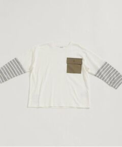 and D.petitmain / アンドディー. プティマイン Tシャツ | 袖レイヤードポケットワイドロンT