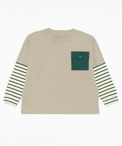 and D.petitmain / アンドディー. プティマイン Tシャツ | 袖レイヤードポケットワイドロンT