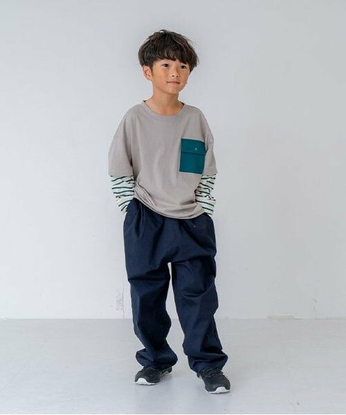 and D.petitmain / アンドディー. プティマイン Tシャツ | 袖レイヤードポケットワイドロンT | 詳細2