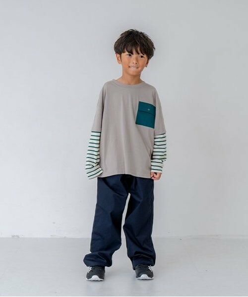 and D.petitmain / アンドディー. プティマイン Tシャツ | 袖レイヤードポケットワイドロンT | 詳細4