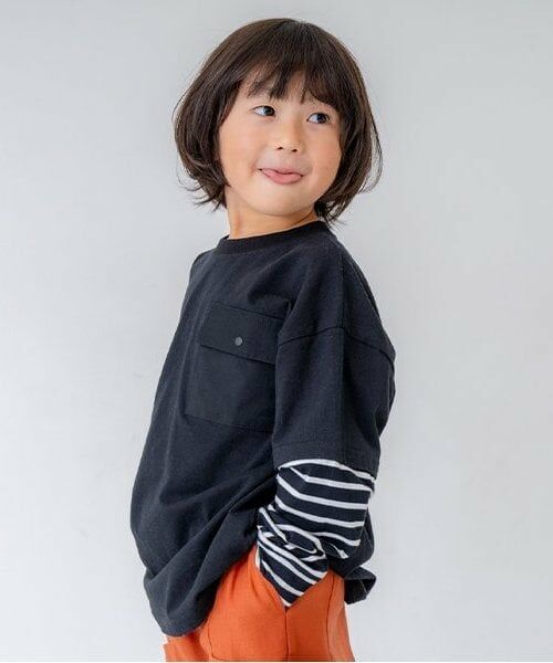 and D.petitmain / アンドディー. プティマイン Tシャツ | 袖レイヤードポケットワイドロンT | 詳細5