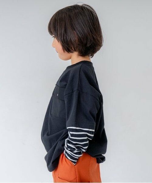 and D.petitmain / アンドディー. プティマイン Tシャツ | 袖レイヤードポケットワイドロンT | 詳細6