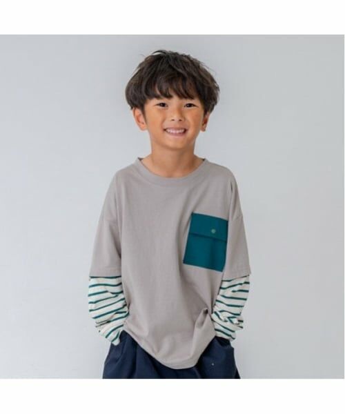 and D.petitmain / アンドディー. プティマイン Tシャツ | 袖レイヤードポケットワイドロンT | 詳細14