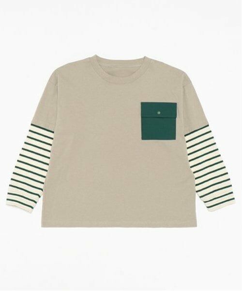 and D.petitmain / アンドディー. プティマイン Tシャツ | 袖レイヤードポケットワイドロンT | 詳細17