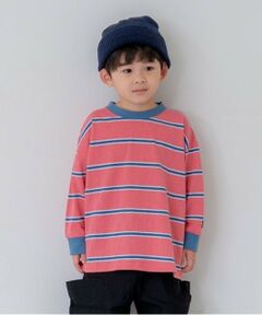 and D.petitmain / アンドディー. プティマイン Tシャツ | マルチボーダー袖リブビッグロンT