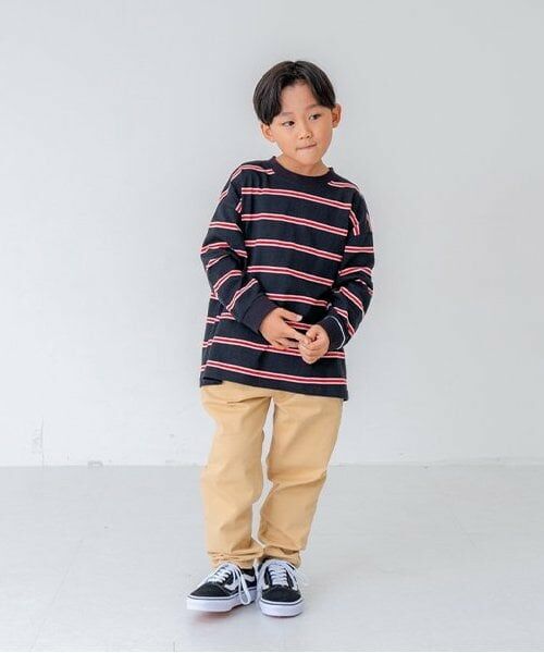 and D.petitmain / アンドディー. プティマイン Tシャツ | マルチボーダー袖リブビッグロンT | 詳細10