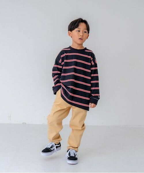 and D.petitmain / アンドディー. プティマイン Tシャツ | マルチボーダー袖リブビッグロンT | 詳細11