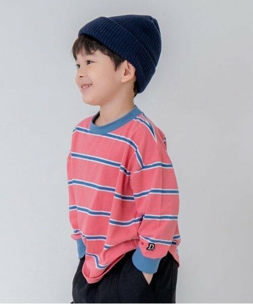 and D.petitmain / アンドディー. プティマイン Tシャツ | マルチボーダー袖リブビッグロンT | 詳細3