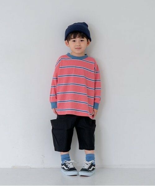 and D.petitmain / アンドディー. プティマイン Tシャツ | マルチボーダー袖リブビッグロンT | 詳細5