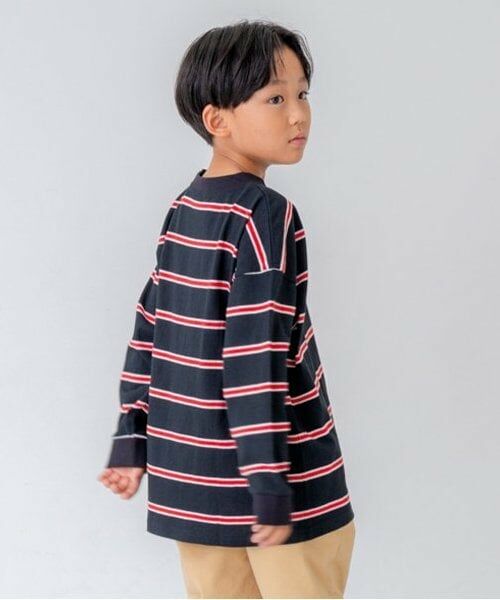 and D.petitmain / アンドディー. プティマイン Tシャツ | マルチボーダー袖リブビッグロンT | 詳細8