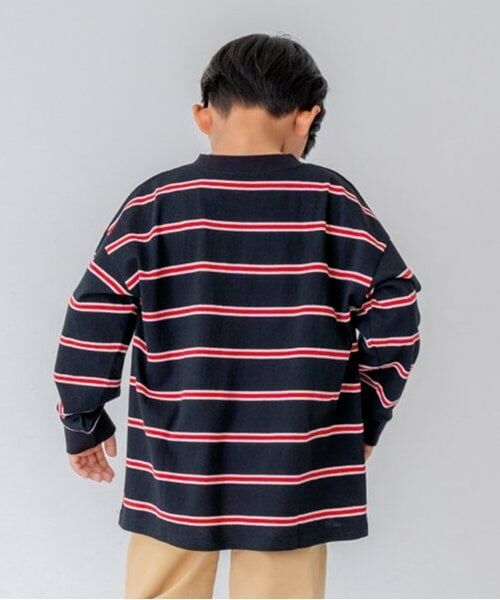 and D.petitmain / アンドディー. プティマイン Tシャツ | マルチボーダー袖リブビッグロンT | 詳細9