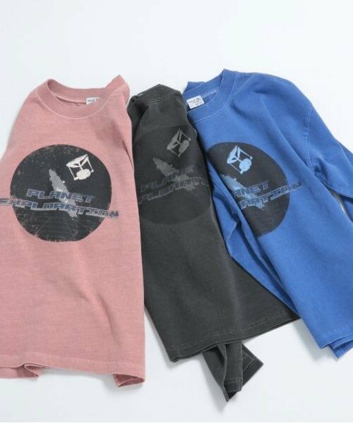 and D.petitmain / アンドディー. プティマイン Tシャツ | スペースプリントピグメントワイドロンT | 詳細1