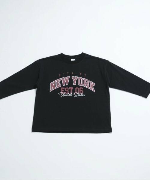 and D.petitmain / アンドディー. プティマイン Tシャツ | 【リンク】スポーツロゴプリントビッグT（黒）