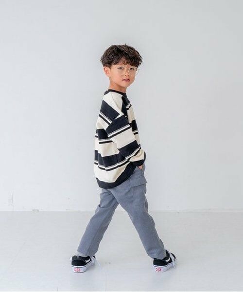 and D.petitmain / アンドディー. プティマイン Tシャツ | 【親子リンク】KidsボーダービッグロンT | 詳細3