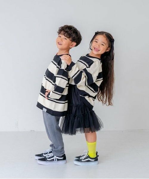 and D.petitmain / アンドディー. プティマイン Tシャツ | 【親子リンク】KidsボーダービッグロンT | 詳細4