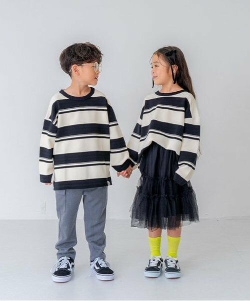 and D.petitmain / アンドディー. プティマイン Tシャツ | 【親子リンク】KidsボーダービッグロンT | 詳細5