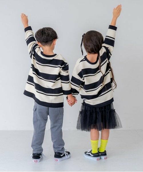 and D.petitmain / アンドディー. プティマイン Tシャツ | 【親子リンク】KidsボーダービッグロンT | 詳細6