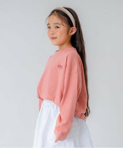 and D.petitmain / アンドディー. プティマイン Tシャツ | 【親子リンク】KidsD.ロゴビッグロンT | 詳細1