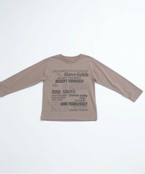 and D.petitmain / アンドディー. プティマイン Tシャツ | 【365D.】アソートロゴプリントロンT（モカ茶）