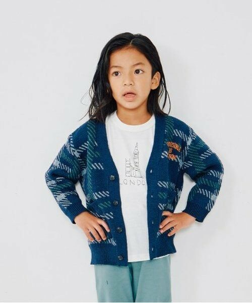 and D.petitmain / アンドディー. プティマイン カーディガン・ボレロ | ロゴ刺しゅうカーディガン（紺）