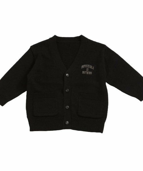 and D.petitmain / アンドディー. プティマイン カーディガン・ボレロ | ロゴ刺しゅうカーディガン（黒）