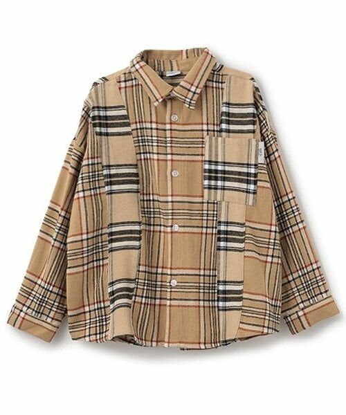 and D.petitmain / アンドディー. プティマイン シャツ・ブラウス | 【リンク】ネルチェックビッグシルエット長袖シャツ（キャメル）