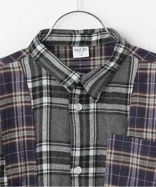 and D.petitmain / アンドディー. プティマイン シャツ・ブラウス | 【リンク】ネルチェックビッグシルエット長袖シャツ | 詳細2