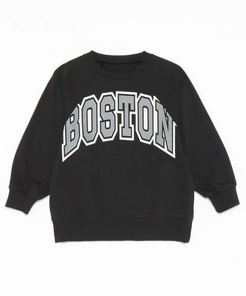 and D.petitmain / アンドディー. プティマイン スウェット | 【リンク】カレッジロゴラグランスリーブスウェット（黒）