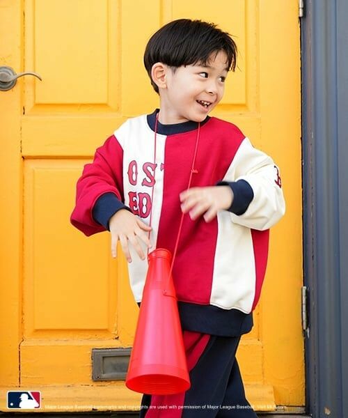 and D.petitmain / アンドディー. プティマイン スウェット | 【MLB】切替ビッグスウェット(赤)