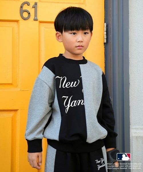 and D.petitmain / アンドディー. プティマイン スウェット | 【MLB】切替ビッグスウェット(黒)