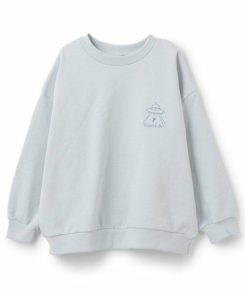 and D.petitmain / アンドディー. プティマイン スウェット | アソート刺しゅう裏起毛ビッグスウェット（サックス）