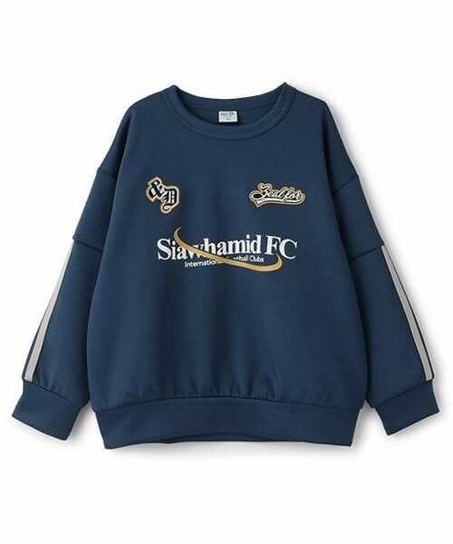 and D.petitmain / アンドディー. プティマイン スウェット | 【セットアップ可】ダンボール袖ラインスウェット（紺）