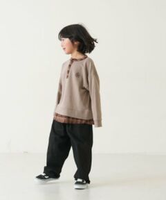 and D.petitmain / アンドディー. プティマイン スウェット | チェックシャツレイヤードワイドスウェット