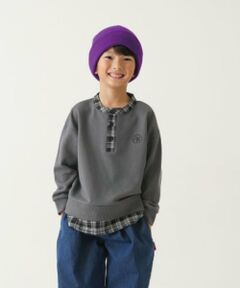 and D.petitmain / アンドディー. プティマイン スウェット | チェックシャツレイヤードワイドスウェット