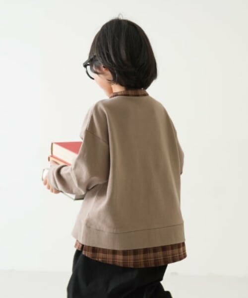 and D.petitmain / アンドディー. プティマイン スウェット | チェックシャツレイヤードワイドスウェット | 詳細10