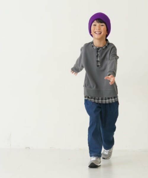 and D.petitmain / アンドディー. プティマイン スウェット | チェックシャツレイヤードワイドスウェット | 詳細2