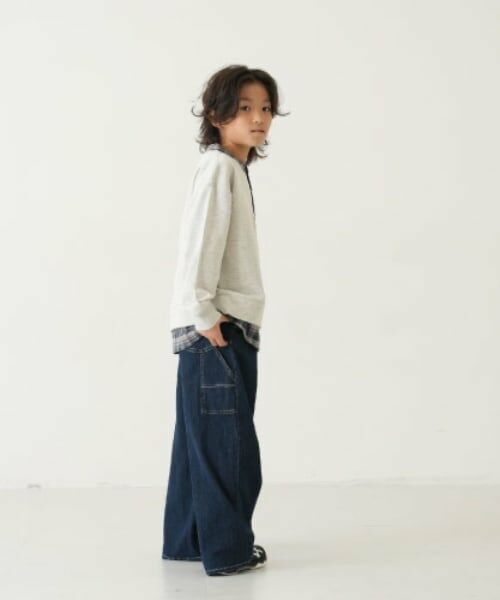 and D.petitmain / アンドディー. プティマイン スウェット | チェックシャツレイヤードワイドスウェット | 詳細5