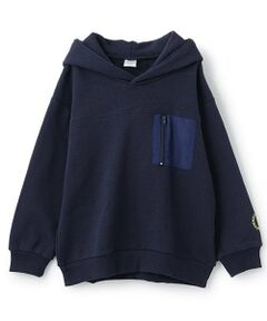 and D.petitmain / アンドディー. プティマイン スウェット | 切替ナイロンポケットフードワイドスウェット