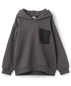 and D.petitmain / アンドディー. プティマイン スウェット | 切替ナイロンポケットフードワイドスウェット