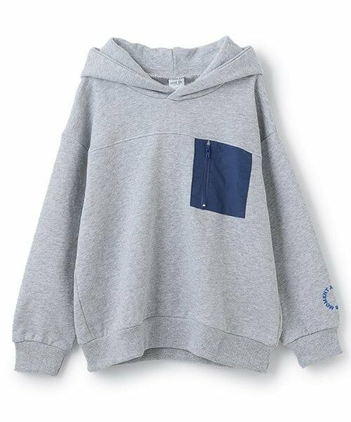 and D.petitmain / アンドディー. プティマイン スウェット | 切替ナイロンポケットフードワイドスウェット（トップ グレー）