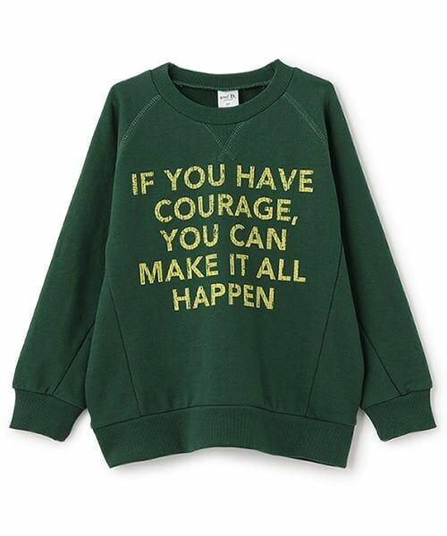 and D.petitmain / アンドディー. プティマイン スウェット | 【親子リンク】Kidsラグランワイドスウェット（ディープ グリーン）